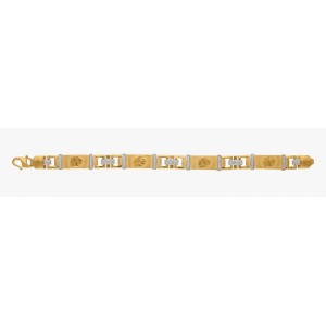 REGAL LION HEAD 22K GOLD BRACELET WITH SPARKLING ZIRCON FOR MEN